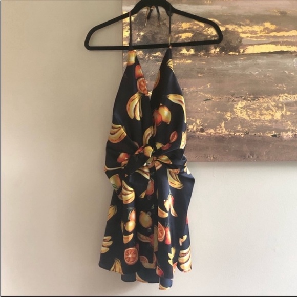 L’Academie Fruit Print Mini Dress in Navy NWOT - Picture 4 of 8